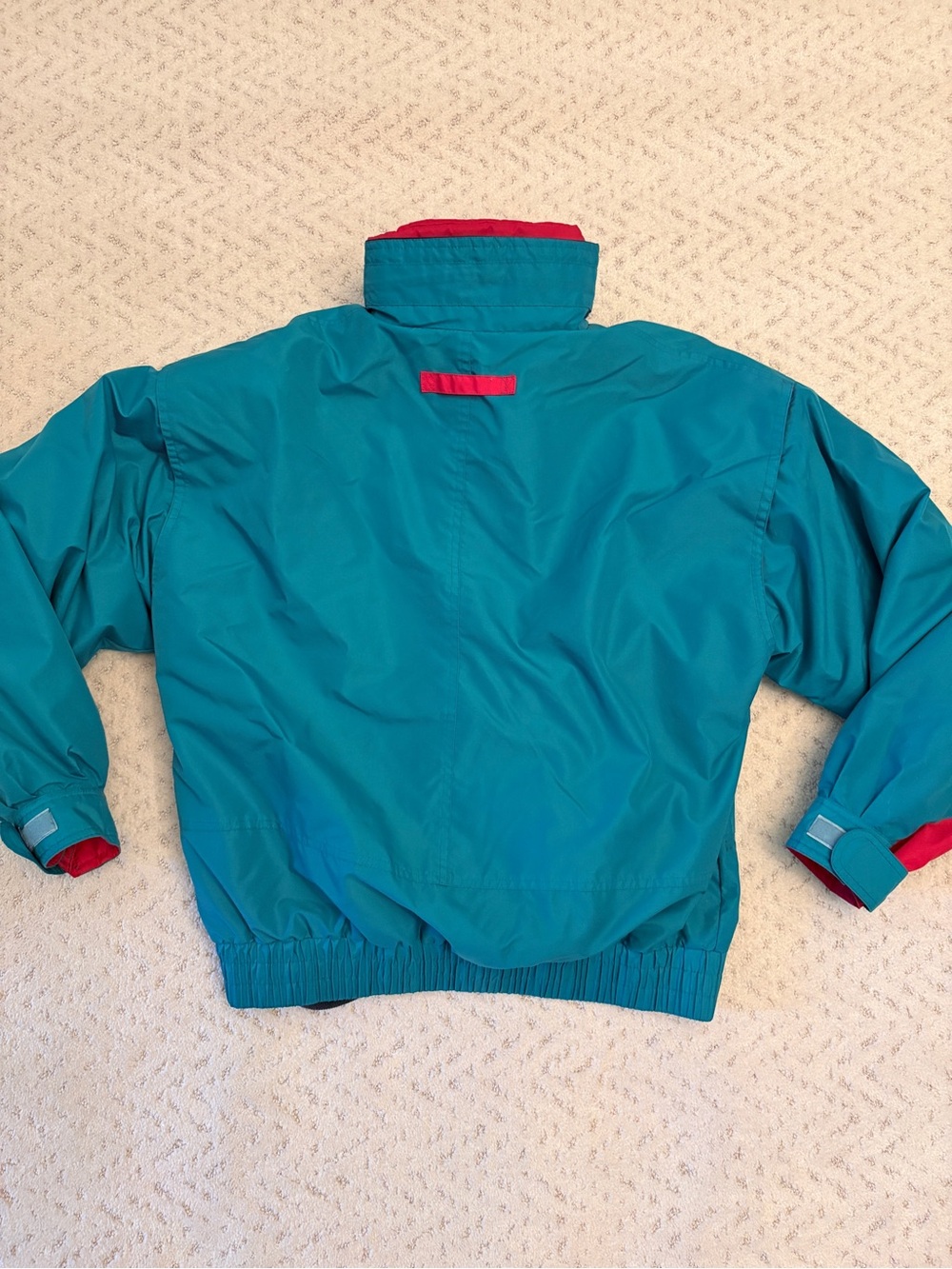 Vintage 90s Snow Ski Jacket With Fleece Jacket Lining Size Medium Teal Pink - Picture 3 of 8